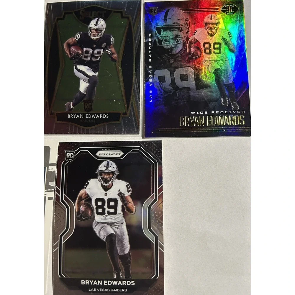 Panini Lot of 7 Bryan Edwards Oakland Raiders Football Cards (X8)